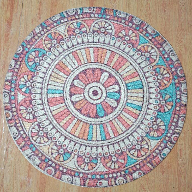 Mandala Boho Round Cotton Rug media 3