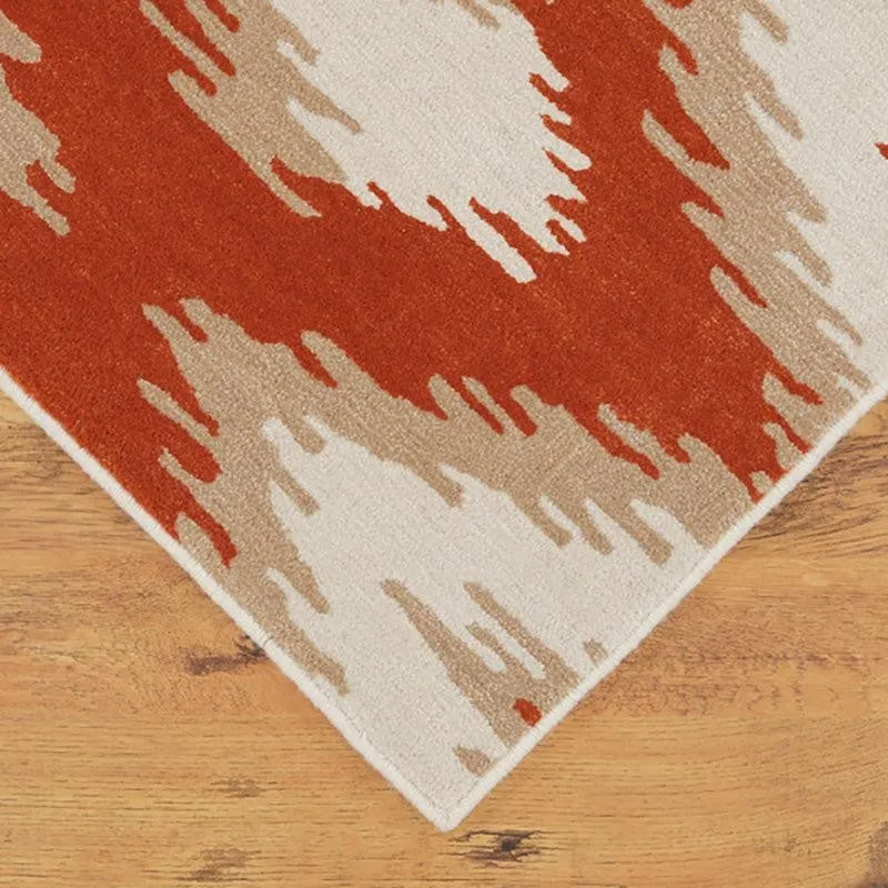 Dwalin Hand Tufted Geometric Wool & Nylon Carpet - Orange media 7