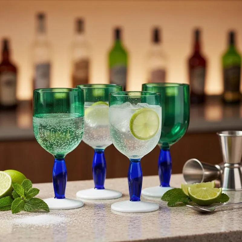 Lime Twist Goblet Glasses(280 mL) - Set Of Four media 1