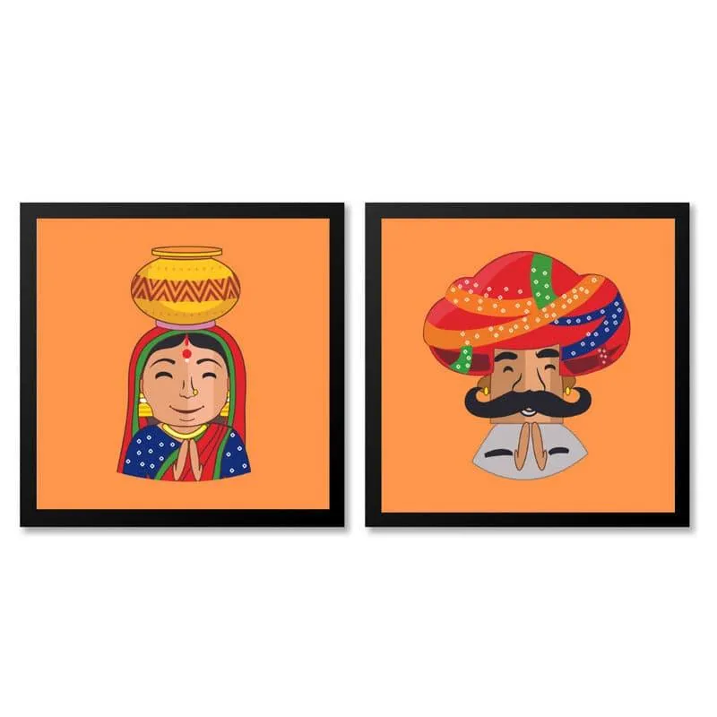 Folk Fuse Wall Accent (Orange) - Set Of Two media 3