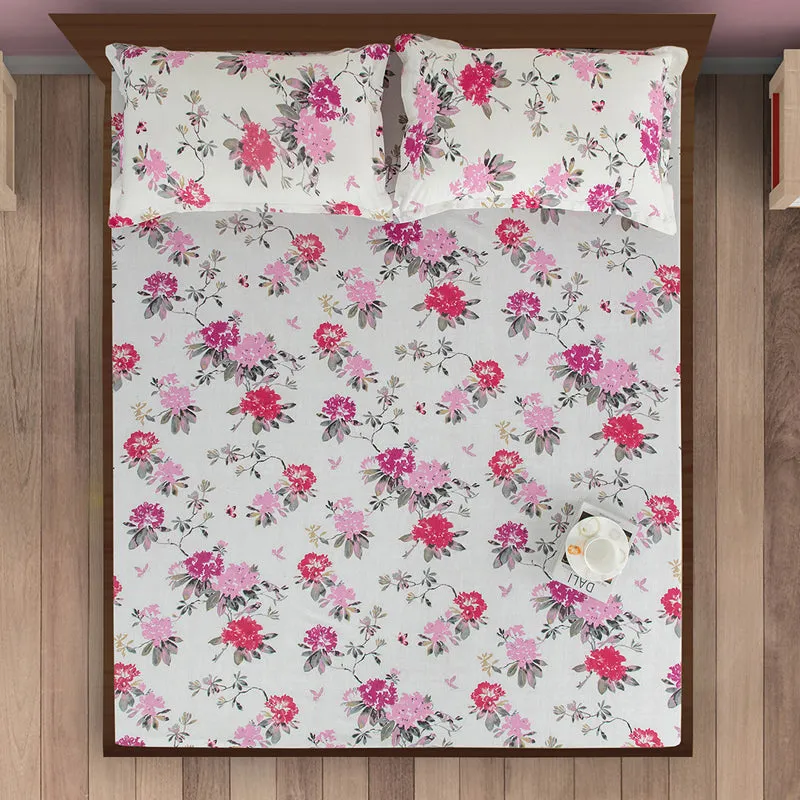 Swayam Ruvo Rosa Cotton Bedsheet (Pink) - 200 TC media 5