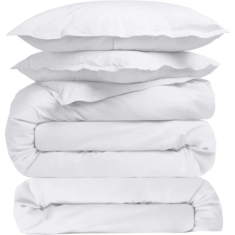 Evelyn 100% Cotton Satin Weave Bedding Set - White - 400 TC media 4