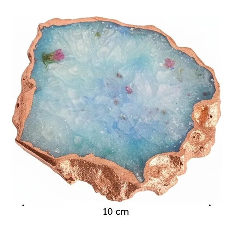 Suzzaine Handcrafted Crystal Agate Coaster (Blue) - Set Of Four media 6