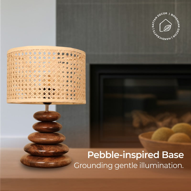Pebble Hex Mango Wood Table Lamp media 6