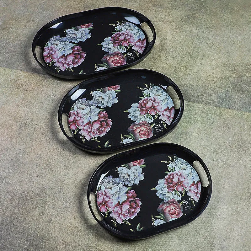 Royal Rosa Melamine Serving Tray - Set Of Three media 3