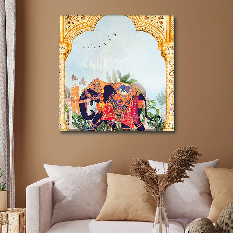 Regal Elephanta Canvas Wall Art