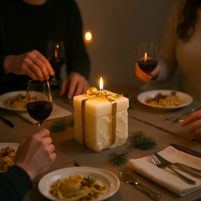 Festive Glow Square Pillar Scented Candle media 7