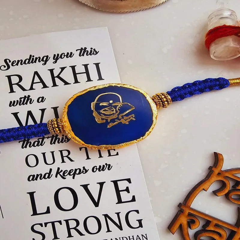Guru Ji Blue Agate Rakhi Gift Set media 4