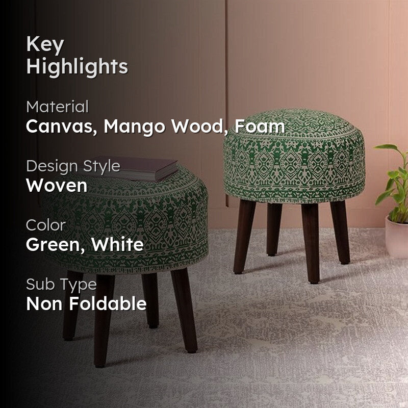 Dona Cotton Ottoman (Green) - Set Of Two media 2