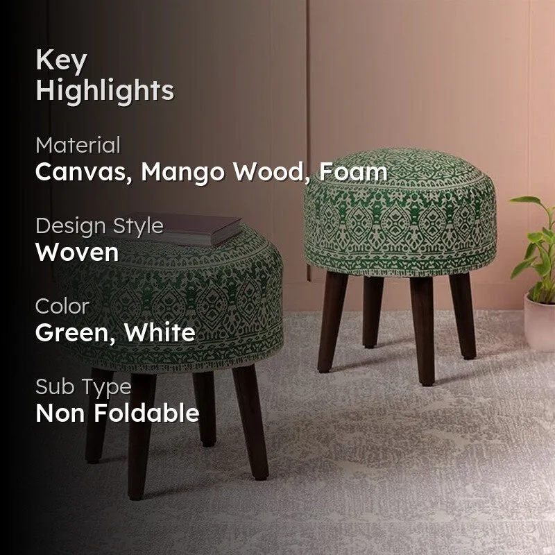 Dona Cotton Ottoman (Green) - Set Of Two media 2