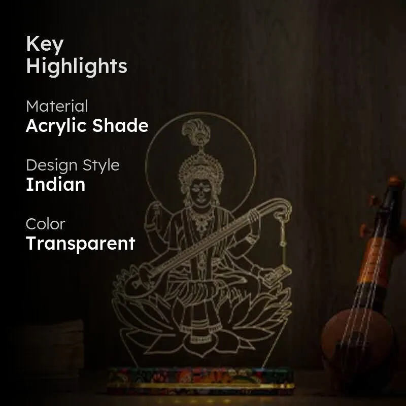 Mata Saraswati Acrylic Table Lamp - Transparent media 2