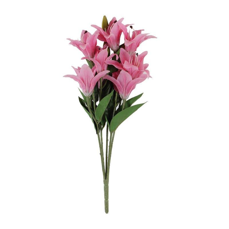 Faux Trumpet Lily Bunch - Dark Pink media 4