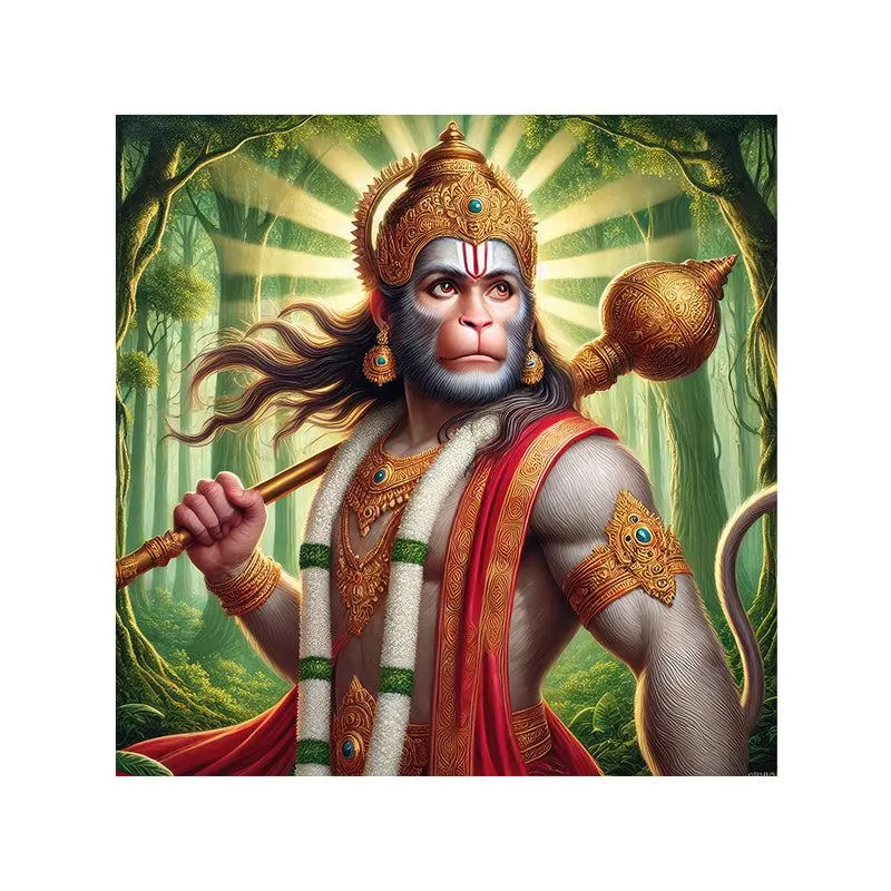 Powerful Hanuman Wall Painting media 4