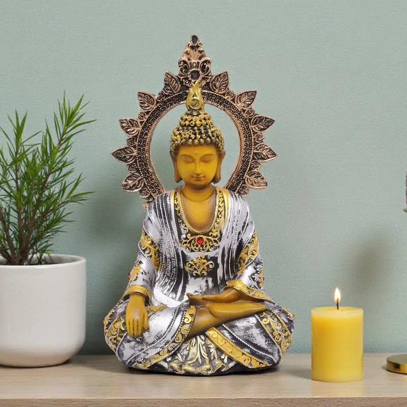 Divine Stillness Buddha Idol - Silver media 1