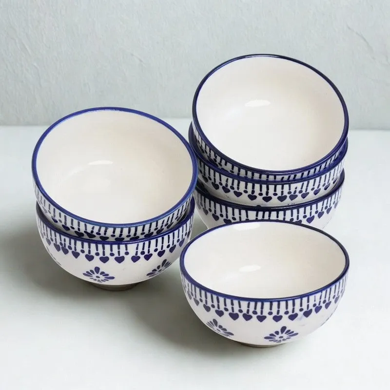 ServeEase Ceramic Snack Bowls (Grey,White, 200 mL Each) - Set Of Six media 3