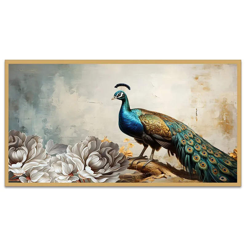 Aurora Peacock Canvas Wall Painting media 3