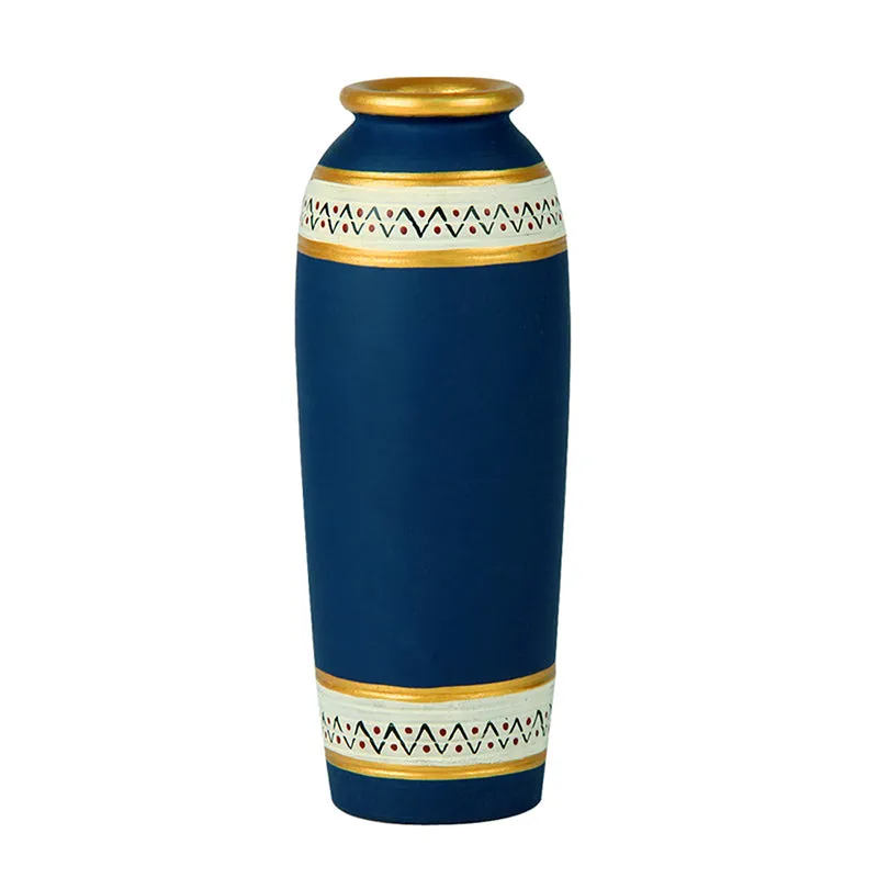 Sudama Warli Handpainted Terracotta Vase media 4