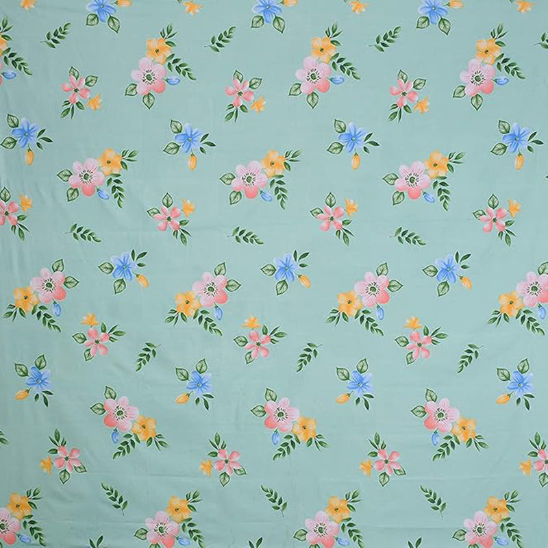 Clemeta Floral Microfiber Bedsheet (Light Green) - 130 GSM media 3