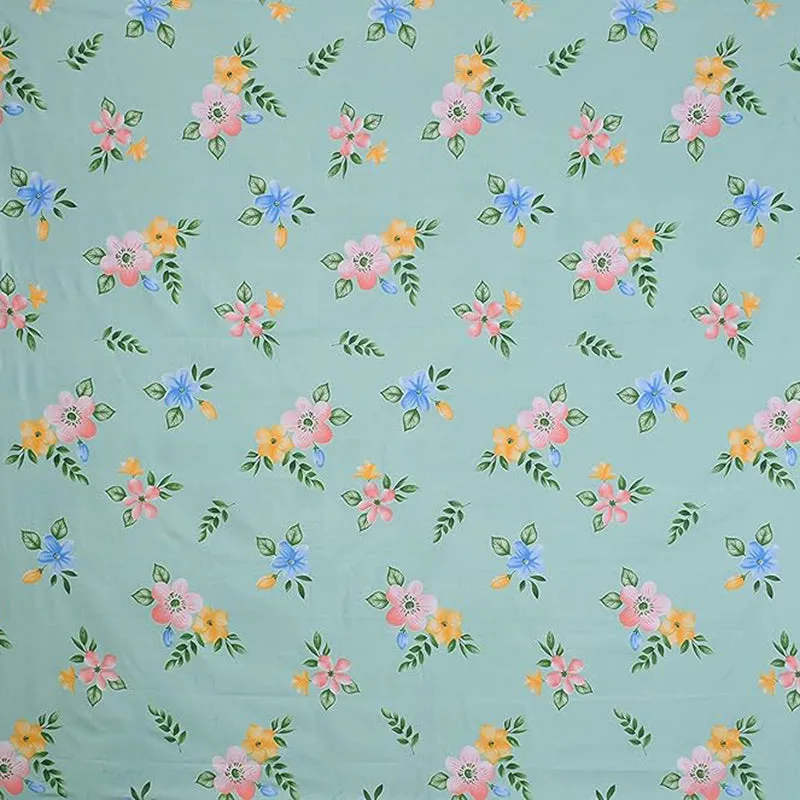 Clemeta Floral Microfiber Bedsheet (Light Green) - 130 GSM media 3