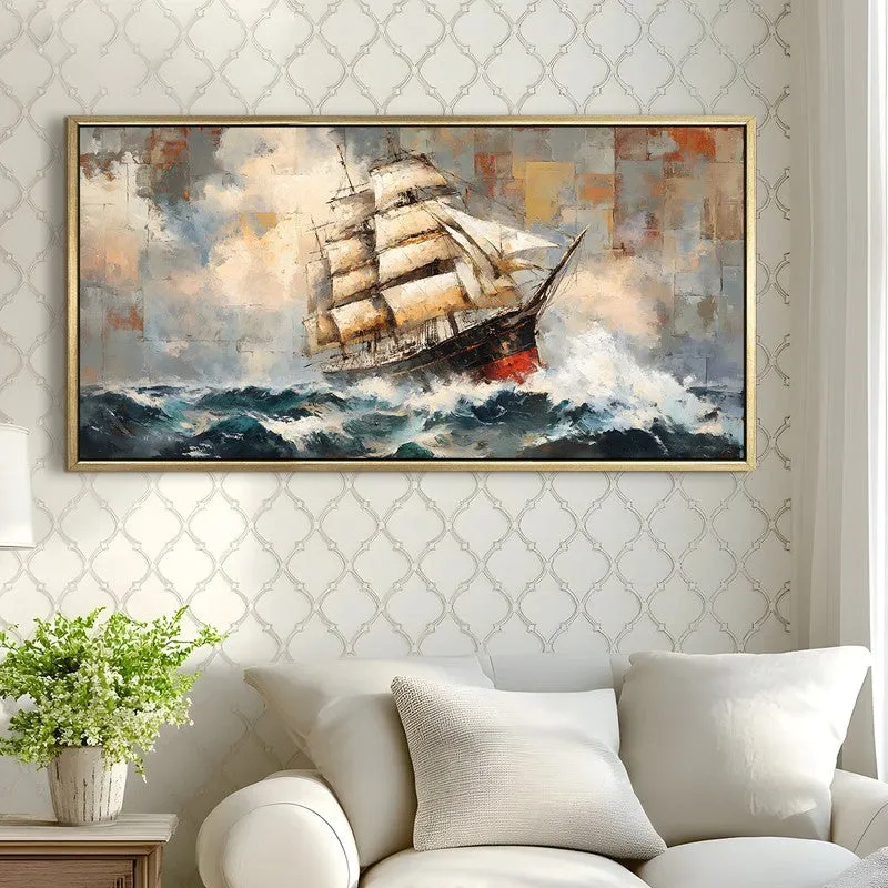 Rolling Waves Canvas Wall Painting With Frame media 4