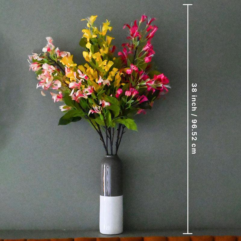 Faux Japanese Honeysuckle Flower Bunch - Set Of Three media 4