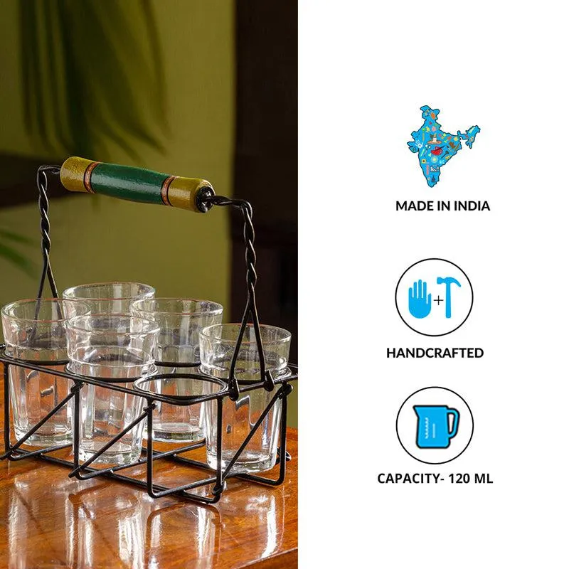 Tapri Tales Cutting Chai Glass with Iron Tray (120 mL Each) - Seven Piece Set media 7