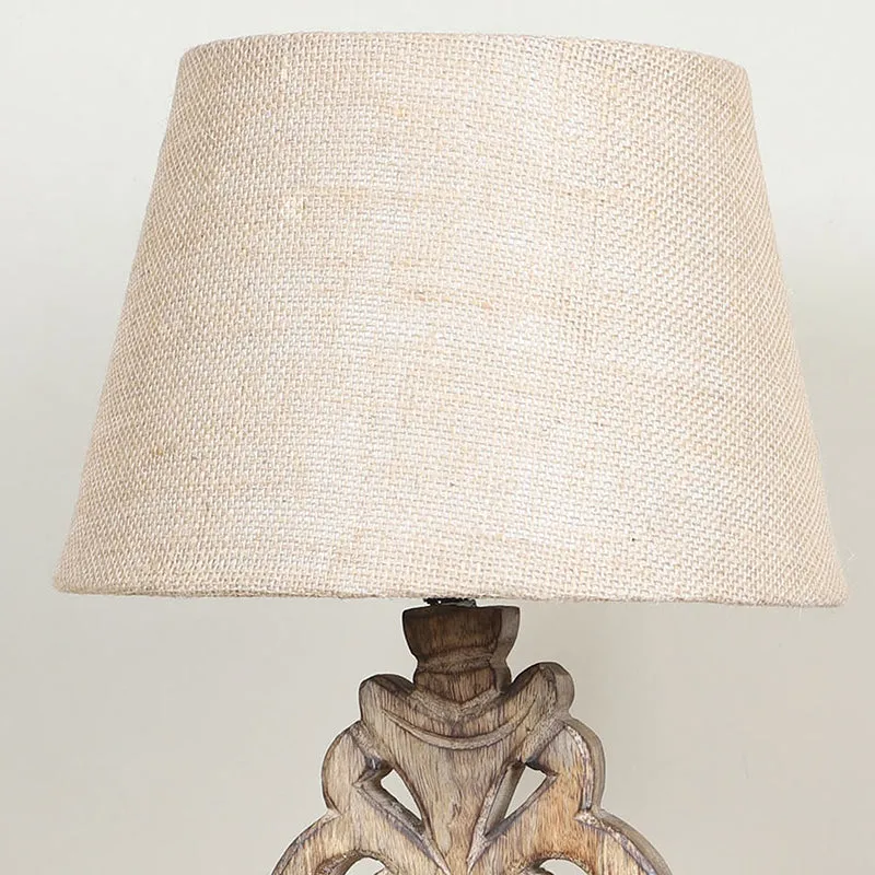 Tatami Deco Mango Wood Table Lamp - Beige,Brown media 3