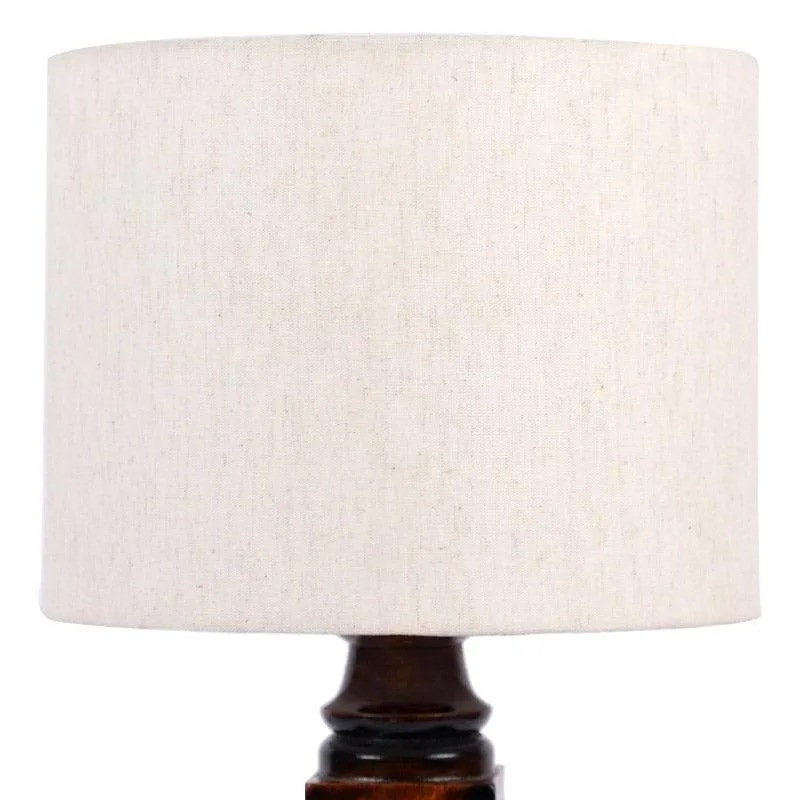 Pashe Lilian Fabric Table Lamp - White,Brown media 5