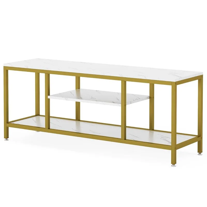 5 Tier Metal Console Table with Marble Top - Small media 8