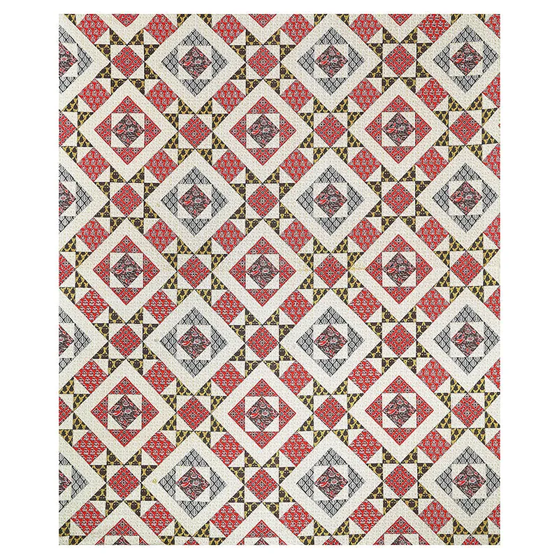 Adire Geometric Cotton Bedsheet (Red) - 160 TC media 3