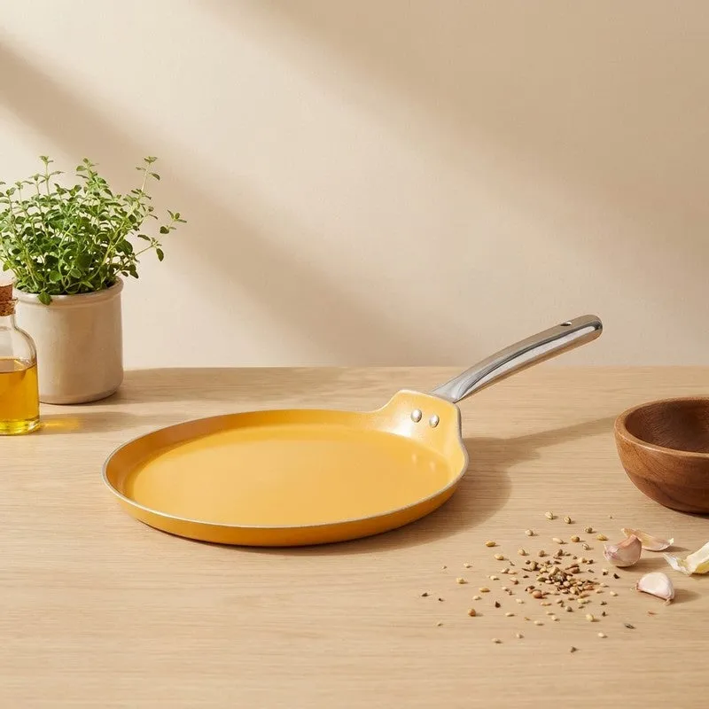 Salford Forged Ceramic Non Stick Dosa Tava (Mustard Yellow) - 28 CM media 1