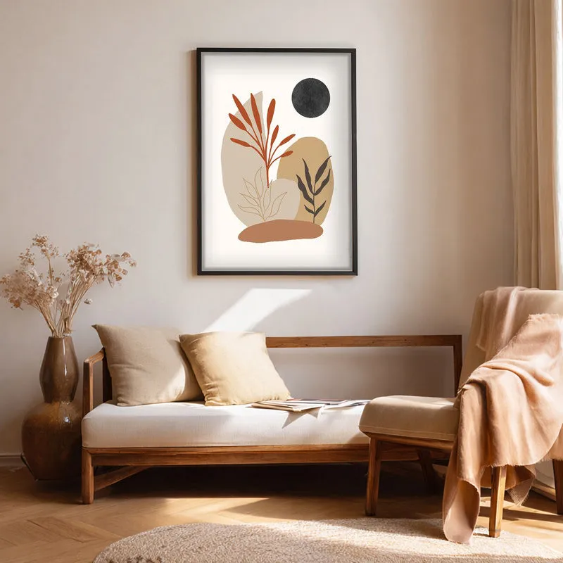 Botanical Balance Canvas Wall Painting With Black Frame media 1