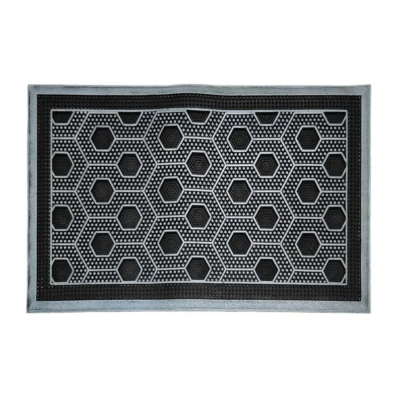Wyra Abstract Rubber Door Mats - Silver media 7
