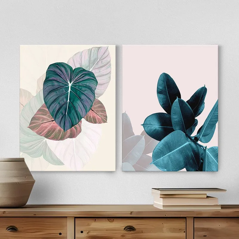 Tropikal Leaf Prints Wall Art - Set Of Two media 1
