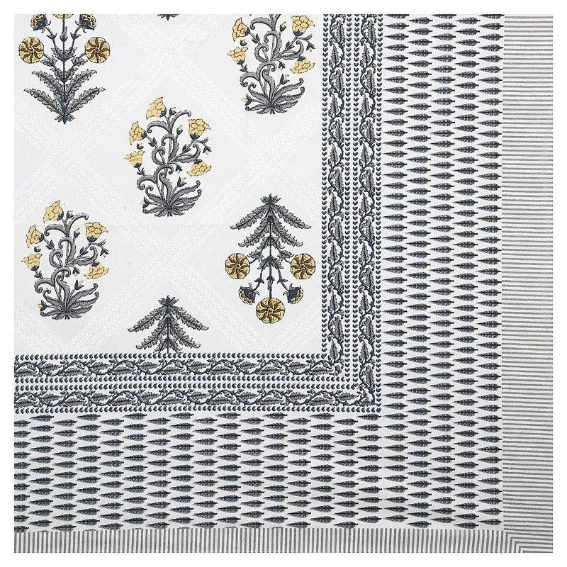 Brynn Floral Cotton Bedsheet (Grey) - 160 TC media 4
