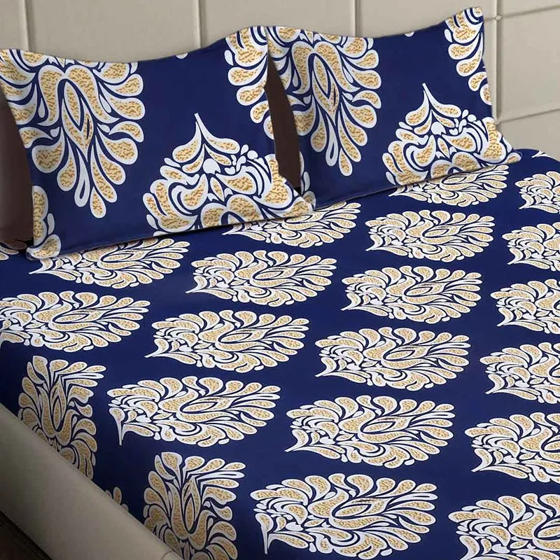 Fern & Motifs Ethnic Bedsheet - 130 GSM media 4