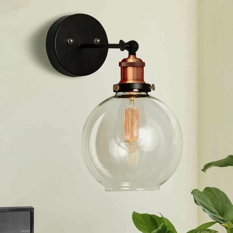 Tiagro Globe Moon Glass & Metal Wall Lamp - Copper media 3