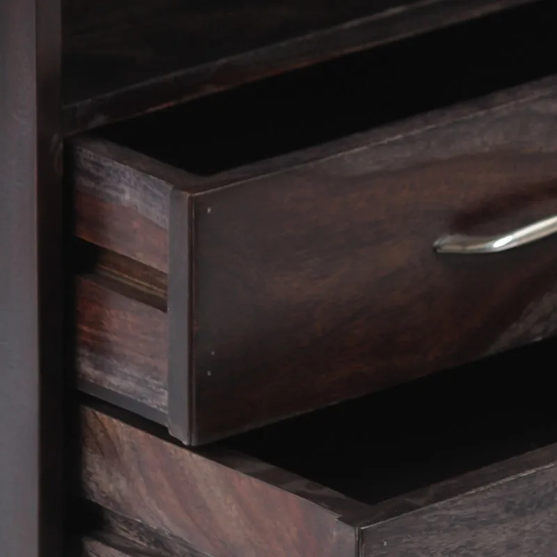Uverix Sheesham Wooden Side & Bedside Table - Dark Brown media 7