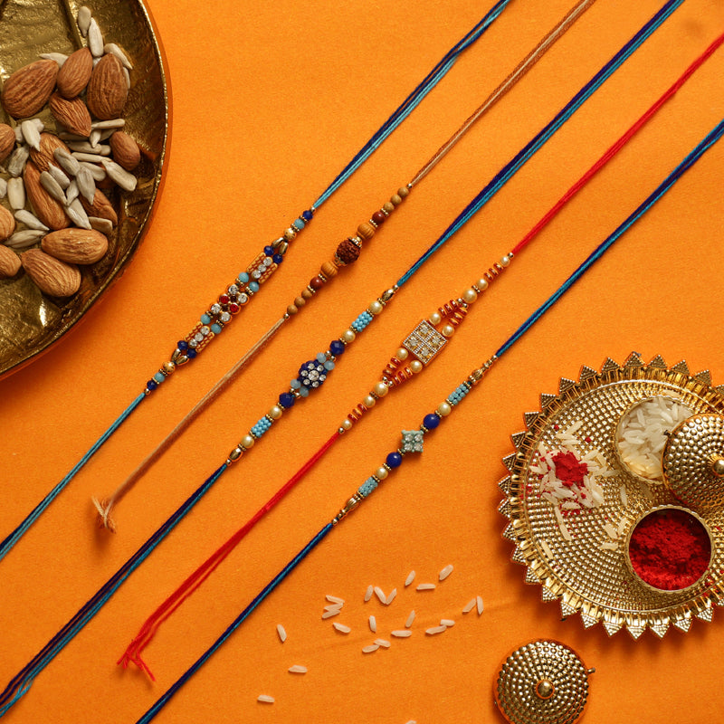 Rakshya I Rakhi with Roli Chawal - Six Piece Set