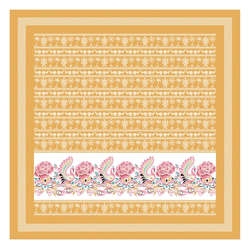 Ethnic Classic Cotton Bedsheet (Yellow,White) - 120 TC media 4