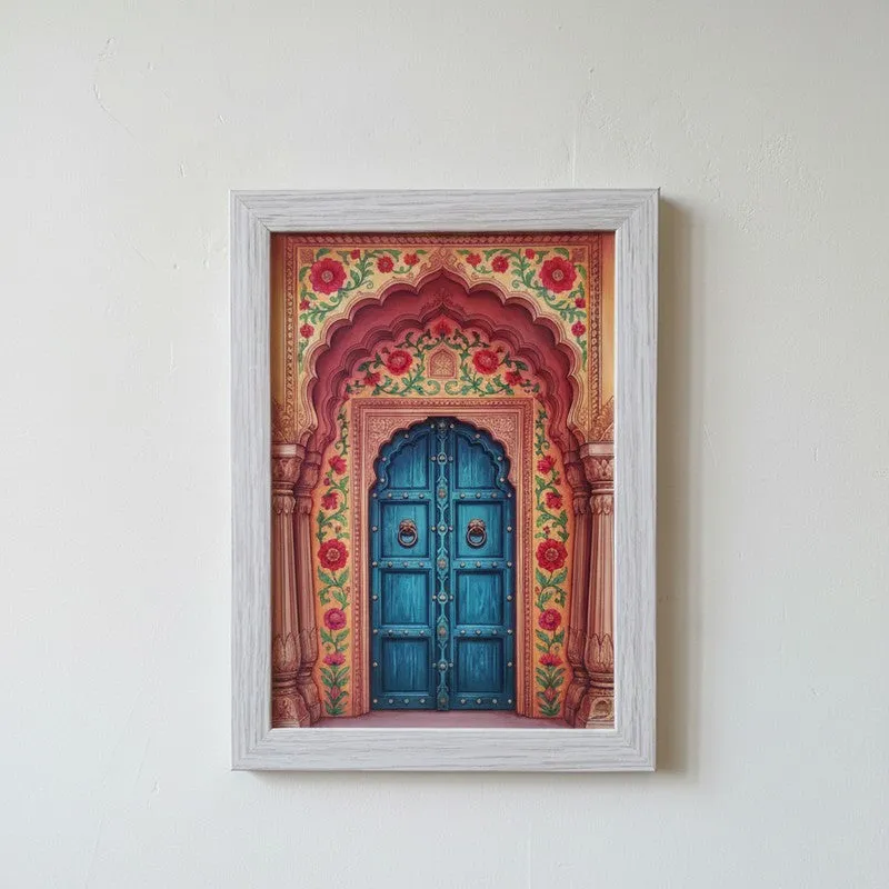Vibrant Royal Archway Wall Painting With Frame - Set Of Three media 5