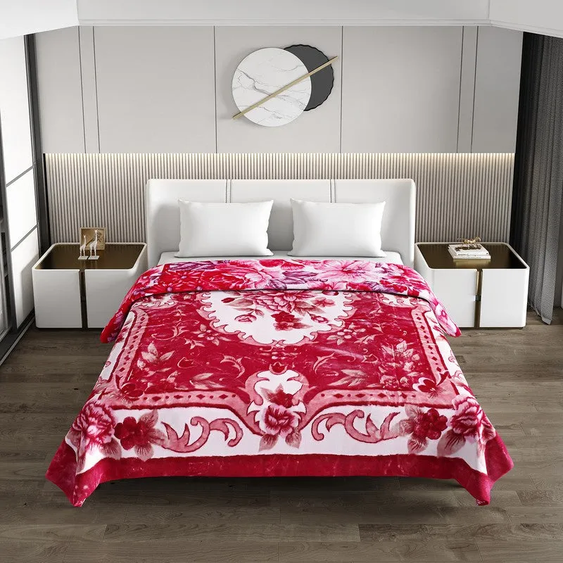 Monte Carlo Crimson Blossom Blanket (Pink)- 800 GSM media 4