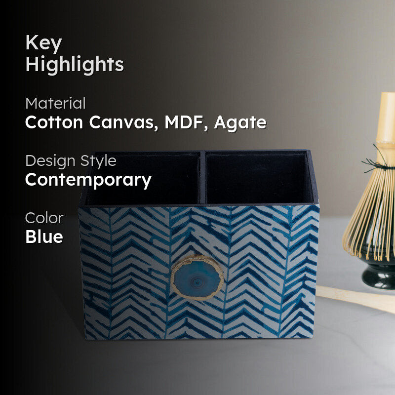 Azure Chevron MDF Cutlery Holder media 2