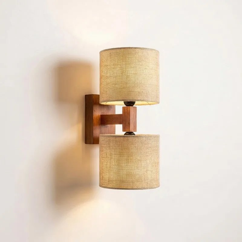 Twin WarmAura Wooden Wall Lamp - Brown media 4
