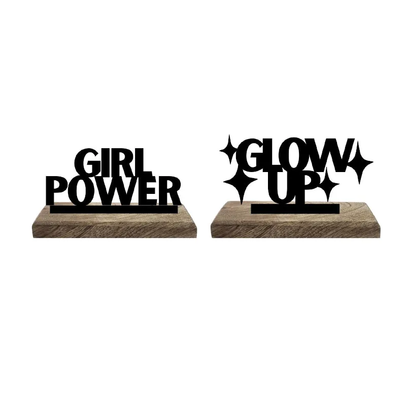 Feminine Brilliance Typography Showpiece - Set Of Two media 5