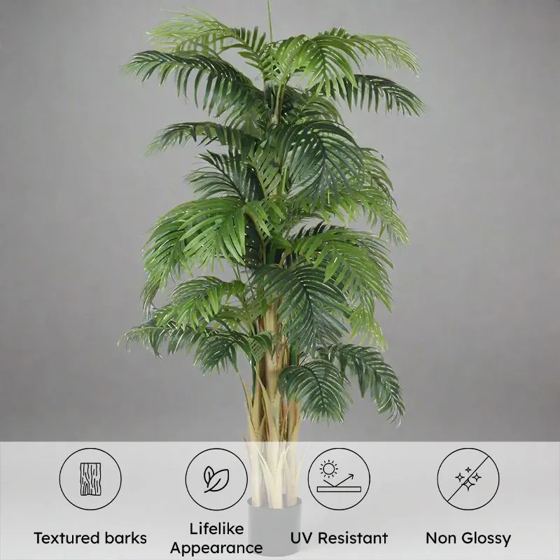 Faux Realtouch Areca Palm Plant With Black Plastic Pot - 5.9 Feet media 7