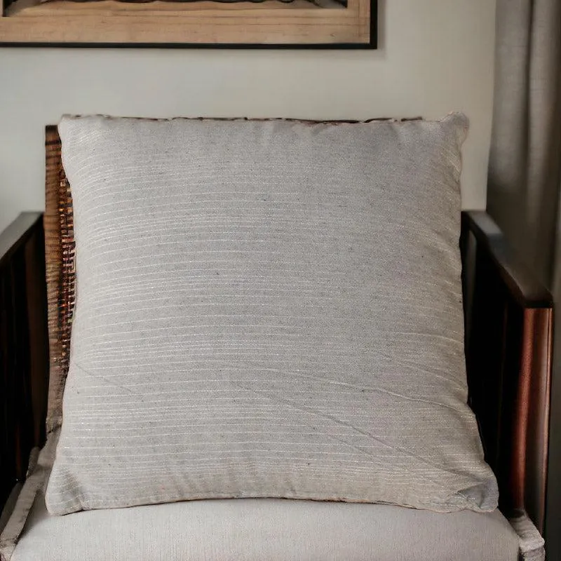 Tavon Striped Woven Cushion Cover - Light Grey media 1