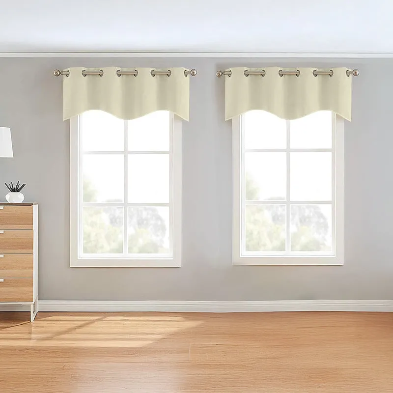 Vienna Pleated Curtain Valance (Ivory) - Set Of Two media 1