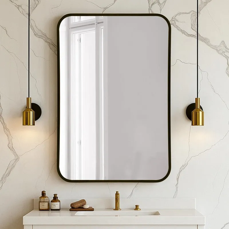 Gleamora Wall Mirror With Aluminium Frame - Black media 1