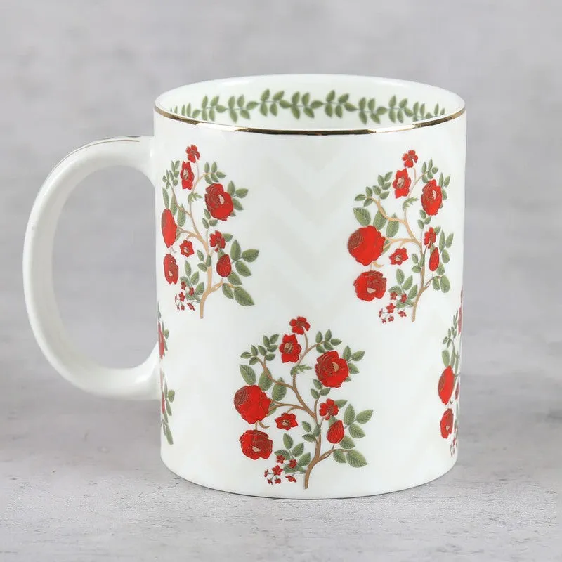 India Circus Chevron Poppy Flower Mug (360 mL Each) - Set Of Two media 3